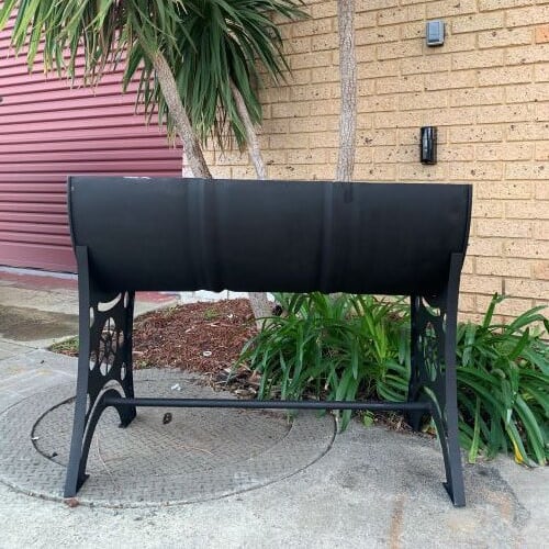 HALF DRUM FIRE PIT RAW 4mm MILD STEEL