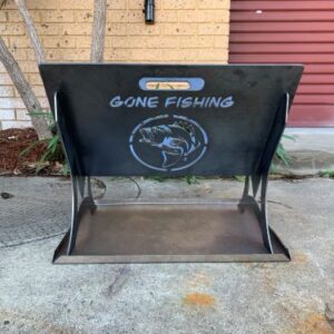 PORTABLE FIRE PIT - GONE FISHING 4mm MILD STEEL