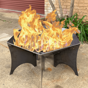 HEXAGON FIRE PIT RAW 4mm MILD STEEL