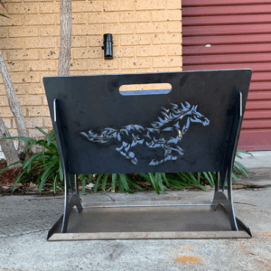PORTABLE FIRE PIT - HORSE 4mm MILD STEEL