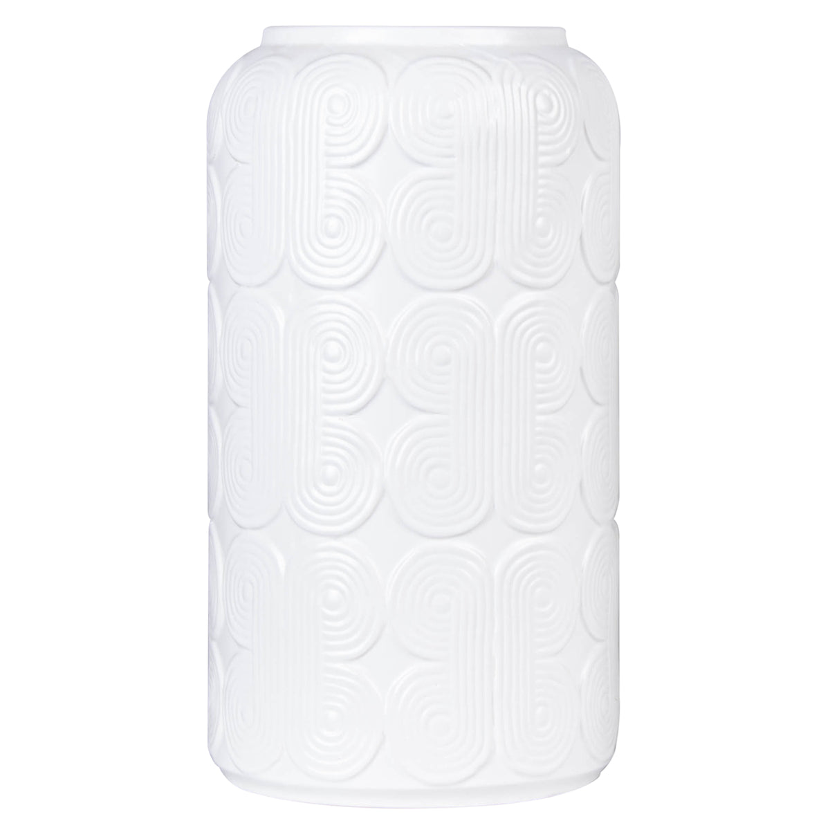 POLYGON POTTERY VASE 18x33cm - WHITE