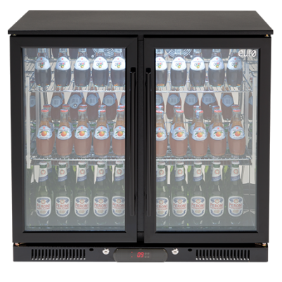 EURO DOUBLE DOOR FRIDGE BLACK 208Ltr