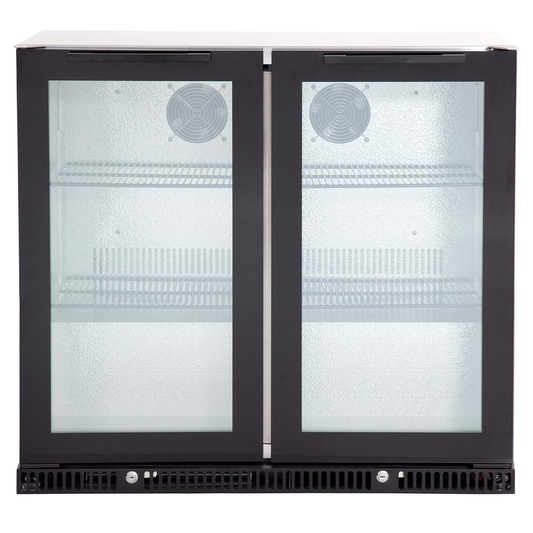 GASMATE DOUBLE DOOR FRIDGE BLACK