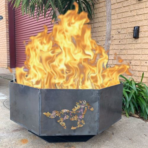 OCTAGON FIRE PIT RAW 4mm MILD STEEL