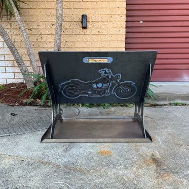 PORTABLE FIRE PIT - MOTORBIKE 4mm MILD STEEL