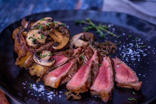 Chargrilled steaks with Jack’s mushrooms