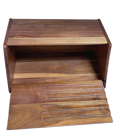 ACACIA WOOD BREAD BOX 35x23x18cm