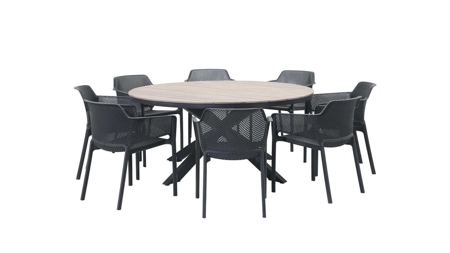 CASTILLE ROUND POLYWOOD DINING TABLE 166mm