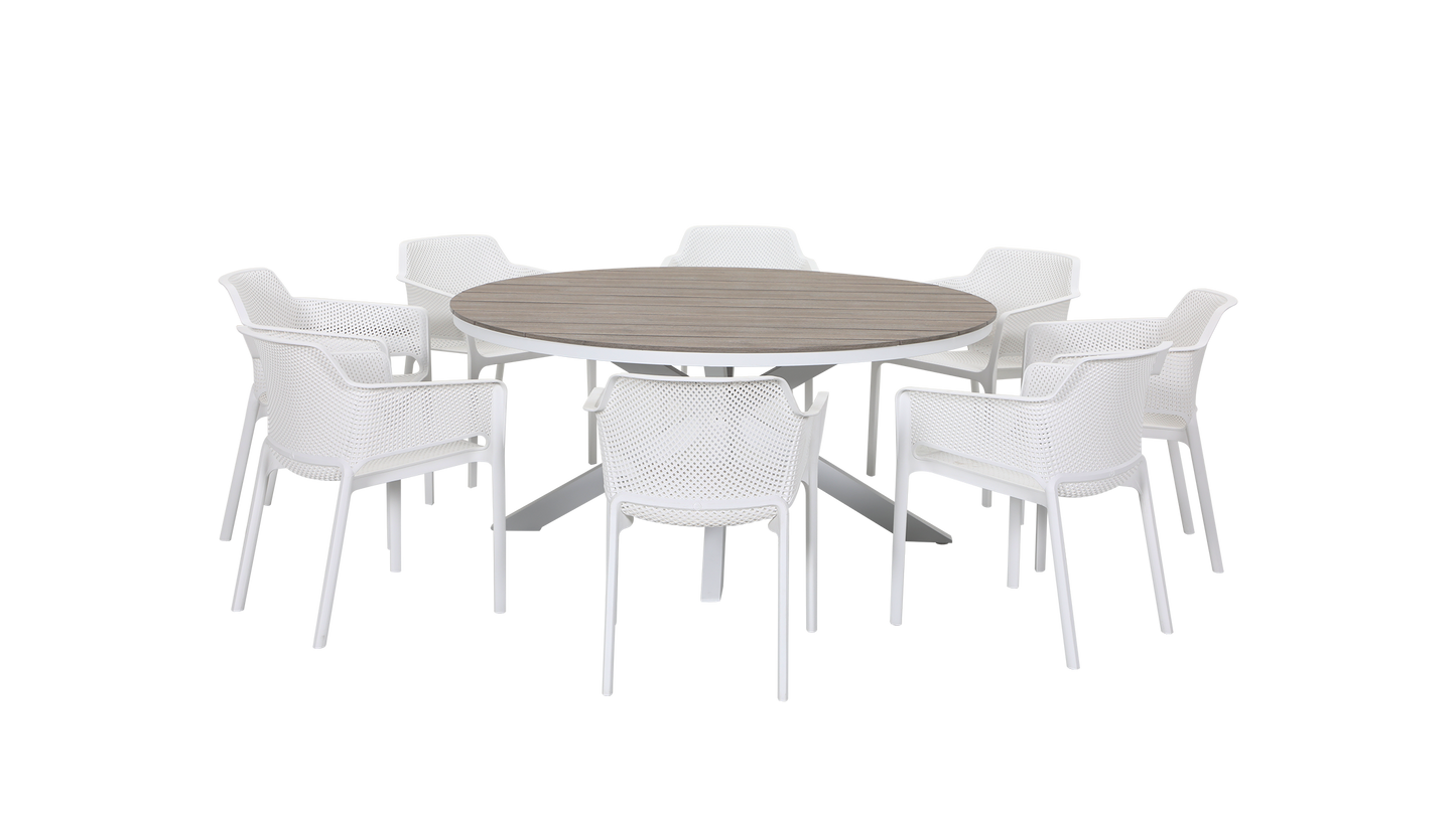 CASTILLE ROUND POLYWOOD DINING TABLE 166mm