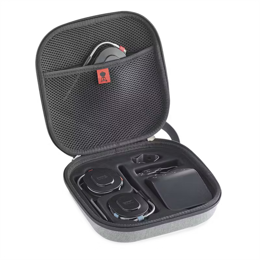 Weber Connect case with the Weber Connect Smart Barbecue Hub and accessories inside