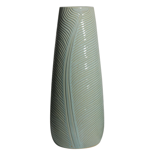 FEATHER BREEZE VASE 13x30cm - BLUE
