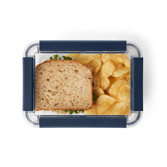 Top  view of the Yeti Food Storage - Large with a sandwich and chips inside