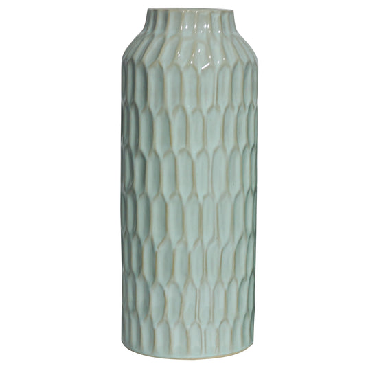 HONEYCOMB HAVEN VASE 13x30cm - BLUE