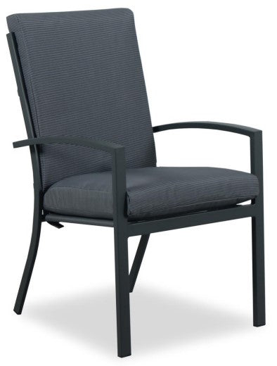 MATZO HIGHBACK DINING CHAIR W/CUSHION - GUNMETAL