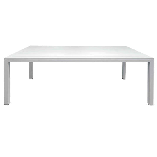 RIVER 220 x 100cm SLAT ALUMINIUM DINING TABLE - WHITE