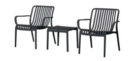 VOYAGE 4PCE DOUBLE LOUNGE - CHARCOAL