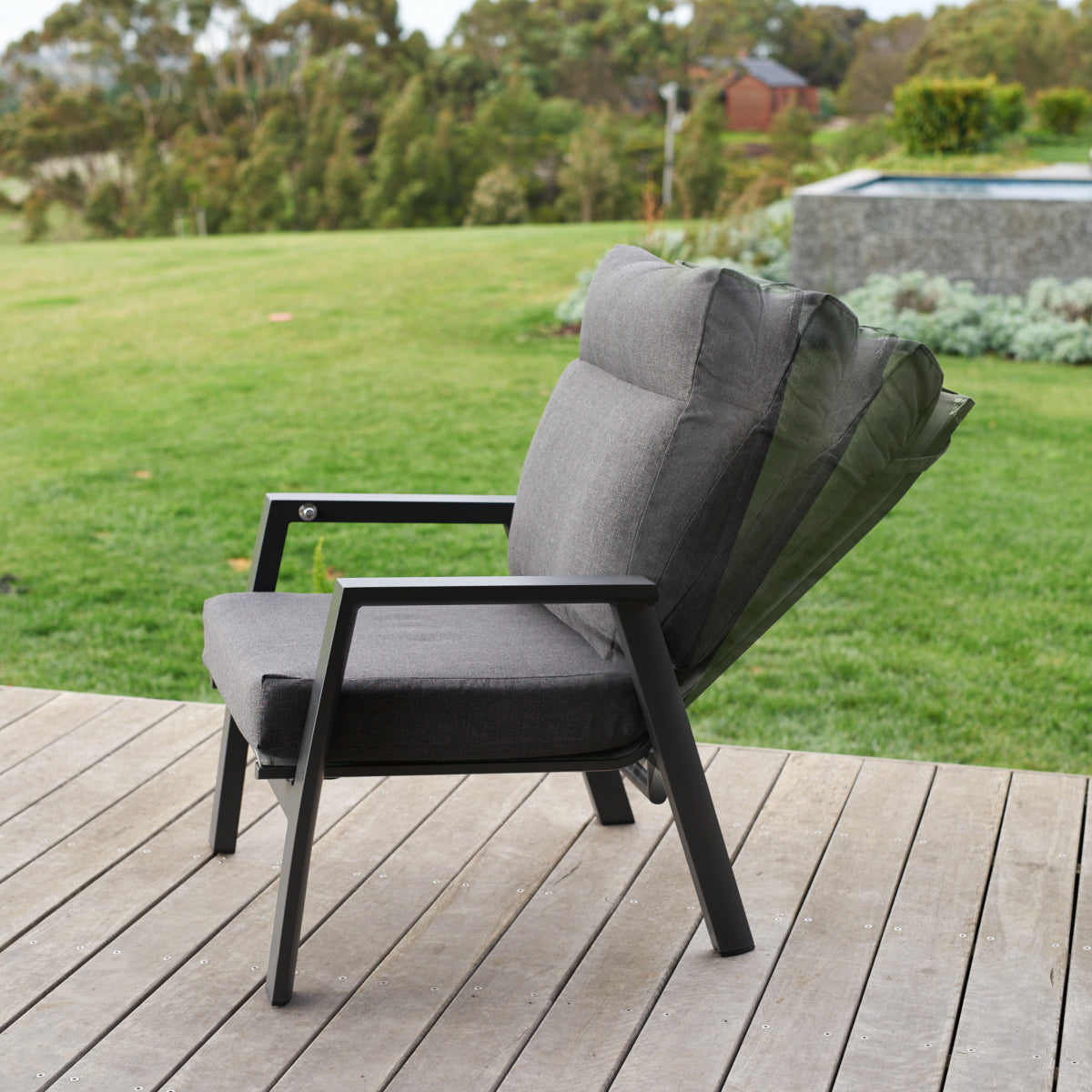 BALLINA RECLINING SINGLE LOUNGE - CHARCOAL