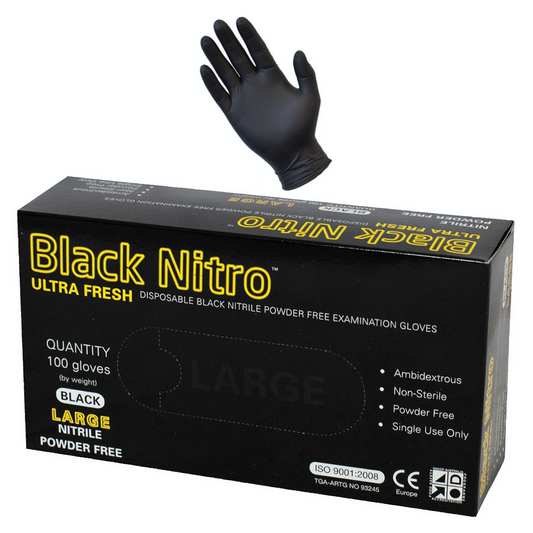 Black Nitrile Nitro Gloves - Medium
