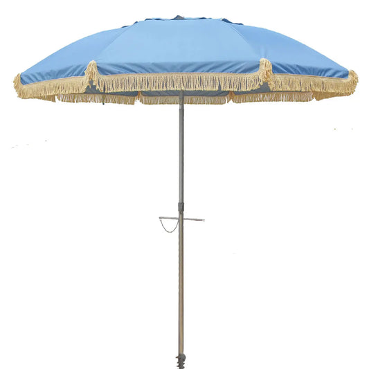 PREMIUM FRINGE BEACH UMBRELLA 210cm