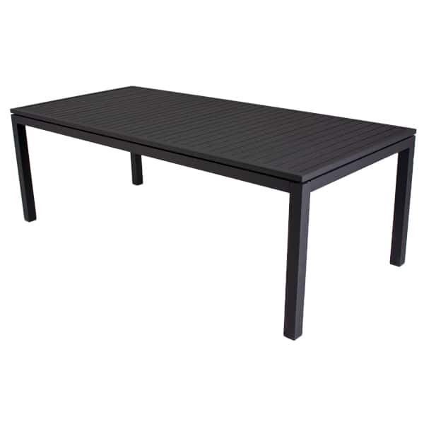 RIVER 150 x 75.5CM SLAT ALUMINIUM DINING TABLE - CHARCOAL