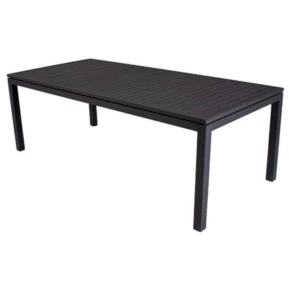 RIVER 150 x 75.5CM SLAT ALUMINIUM DINING TABLE - CHARCOAL
