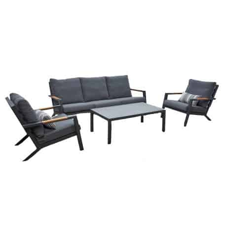 Outdoor Lounge Venus 3pc Setting with Teak Arms