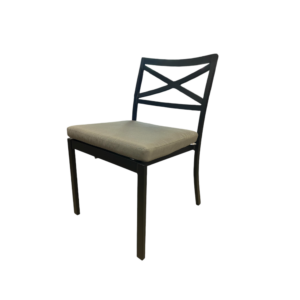 BRIDGEPORT ARMLESS ALUMINIUM DINING CHAIR - BLACK