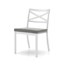 BRIDGEPORT ARMLESS ALUMINIUM DINING CHAIR - WHITE OR BLACK