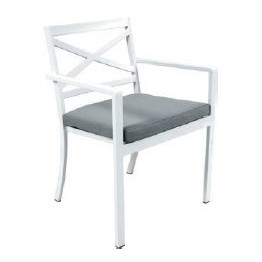 BRIDGEPORT ALUMINIUM DINING CHAIR - WHITE