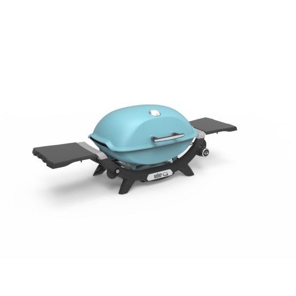 Weber Q2200N Sky Blue LPG Side Angle