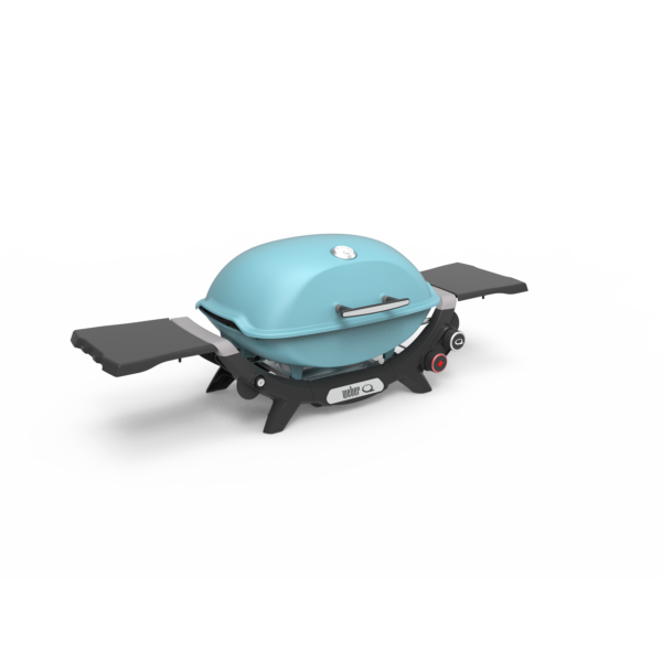 Weber Q2800N+ Sky Blue LPG Side Angle