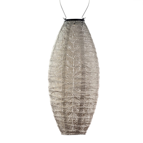 Lumiz Solar Lantern Long Oval 20 Light Taupe