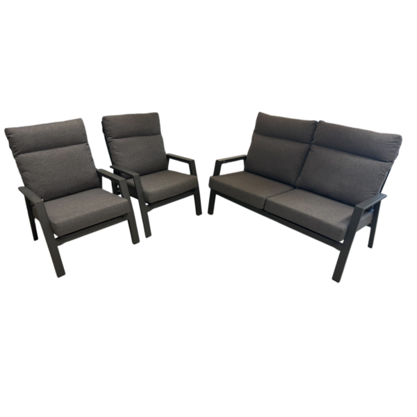 BALLINA 3 PCE LOUNGE CHARCOAL